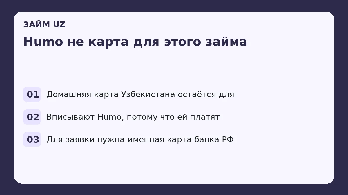 Humo не карта для этого займа