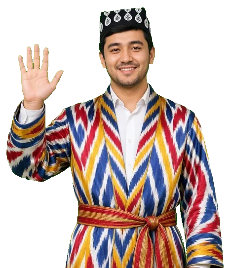 Маскот Займ UZ машет в приветствии